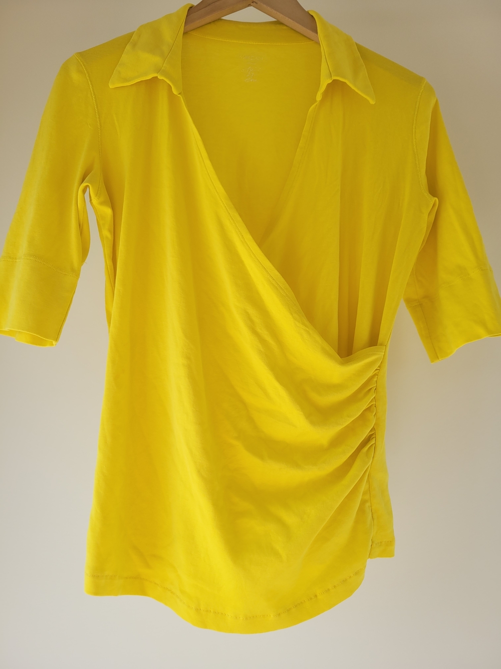 Marc Cain Sunny Yellow Wrap-Style Blouse